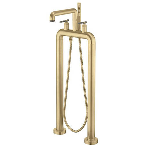 Additional image for Free Standing BSM Tap, Black Lever Handles (Brass).