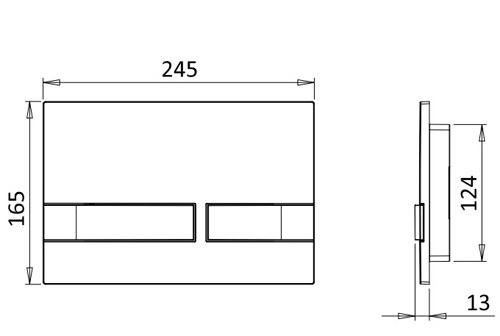 Additional image for Flush Plate With Dual Buttons (NEW - Slate).