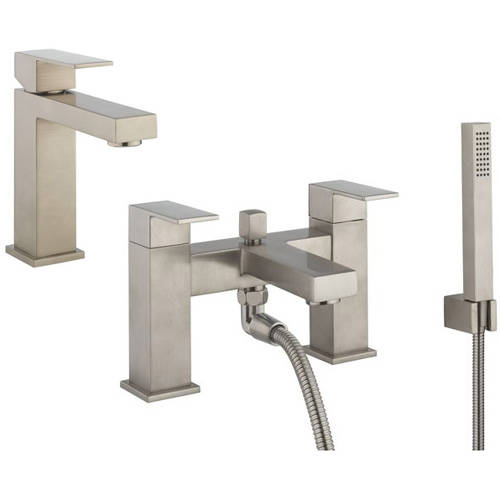 Additional image for Basin & Bath Shower Mixer Tap Pack (Br Stainless Steel).