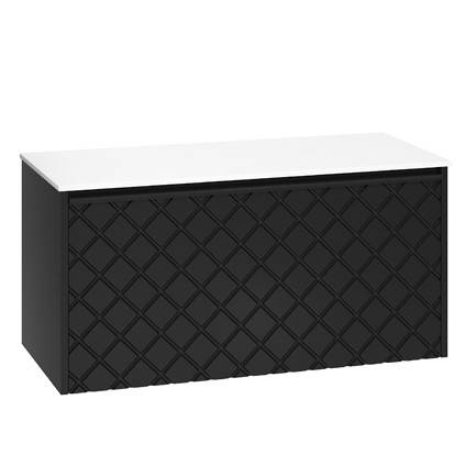 Additional image for Wall Hung Vanity Unit & White Top (1000mm, Matt Black).