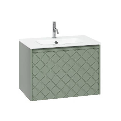 Additional image for Vanity Unit & White Glass Basin (700mm, Sage Green).
