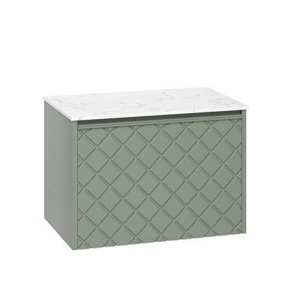 Additional image for Wall Hung Vanity Unit & Carrara Top (700mm, Sage Green).