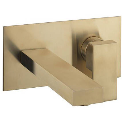 Additional image for Wall Mounted Basin Mixer Tap (Brushed Brass).