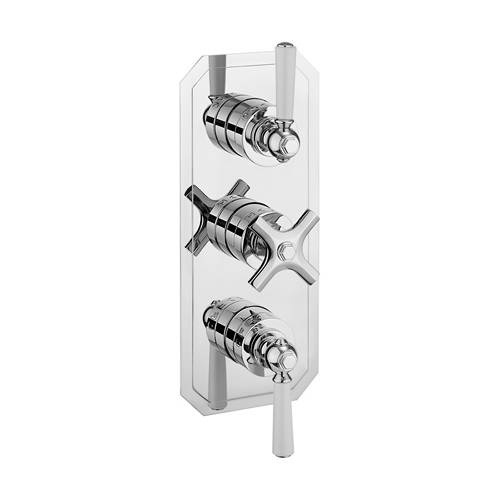 Additional image for Thermostatic Shower Valve (3 Outlet, Chrome & White).