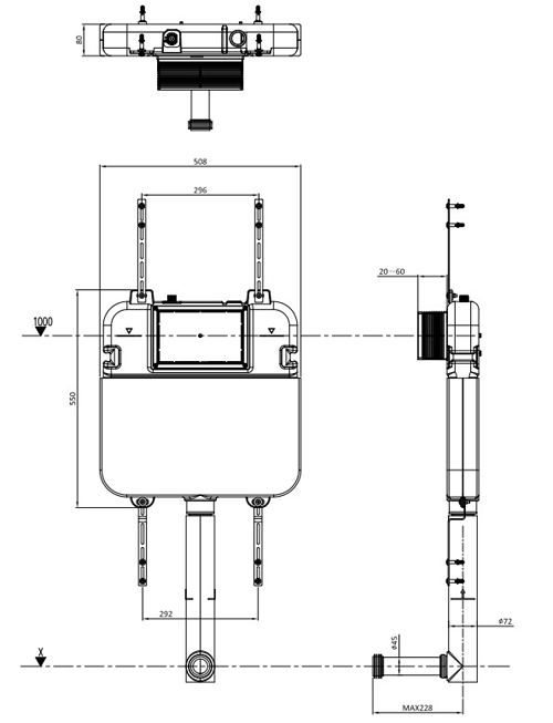 Additional image for Slimline Dual Flush Concealed Toilet Cistern (NEW).