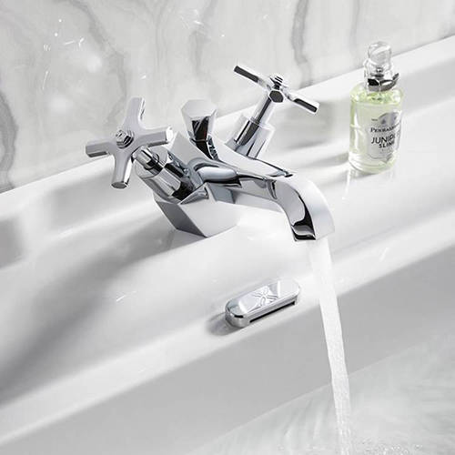 Additional image for Basin Mixer Tap With Crosshead Handles.