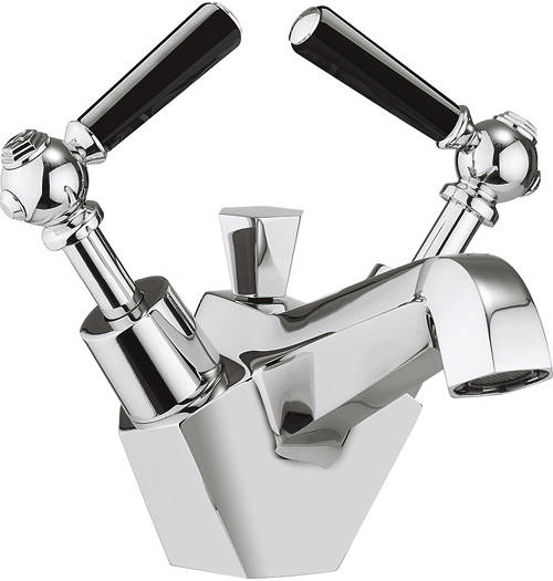 Additional image for Basin Mixer Tap With Black Lever Handles.