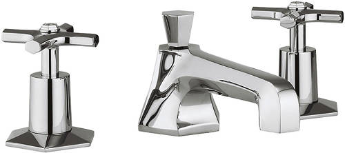 Additional image for 3 Hole Basin Tap With Crosshead Handles.