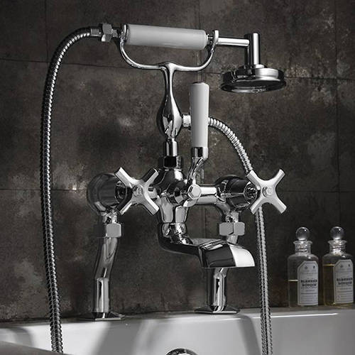 Additional image for Bath Shower Mixer Tap With Crosshead Handles.