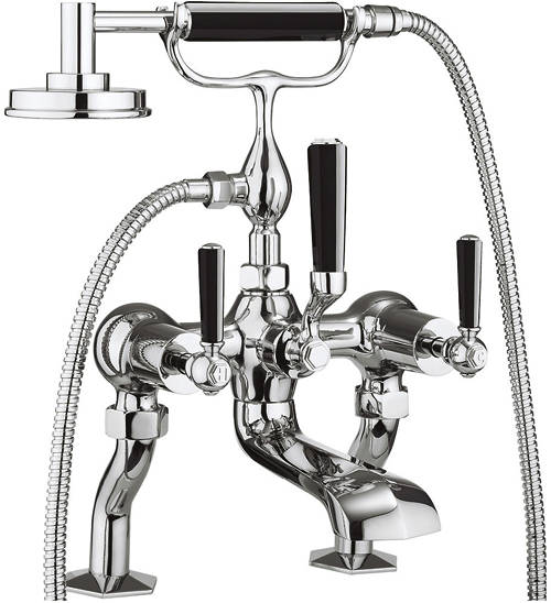 Additional image for Bath Shower Mixer Tap With Black Lever Handles.