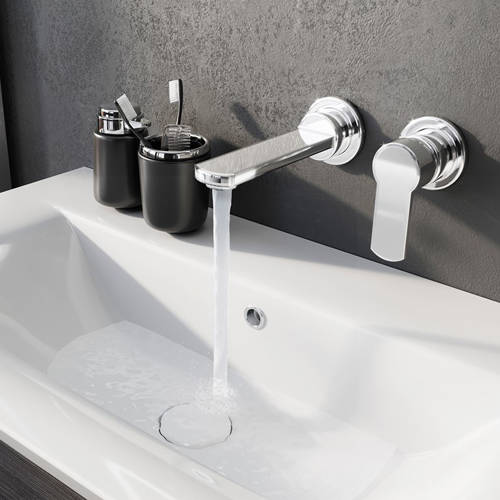 Additional image for Wall Mounted Basin Mixer Tap (Chrome).