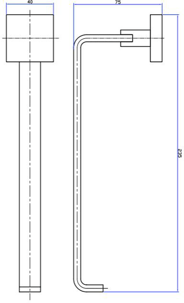 Additional image for Small Towel Rail (235mm, Chrome).