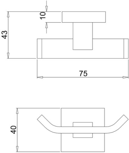 Additional image for Double Robe Hook (Chrome).