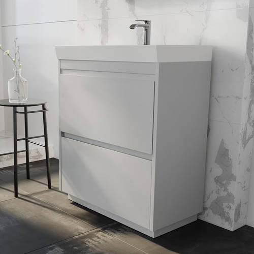 Additional image for Vanity Unit With Ceramic Basin (700mm, Storm Grey, 1TH).