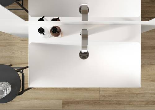 Additional image for Vanity Unit With Ceramic Basin (700mm, White Gloss, 1TH).