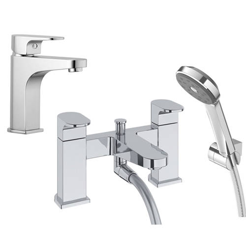 Additional image for Basin & Bath Shower Mixer Tap With Kit (Chrome).