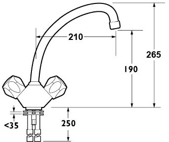 Additional image for Dual Flow Kitchen Tap With Swivel Spout (Chrome)