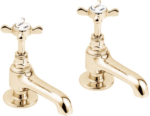 Additional image for Basin Taps (Pair, Gold).
