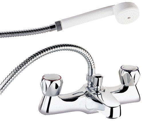 Additional image for Bath Shower Mixer Tap With Shower Kit And Wall Bracket (Chrome).