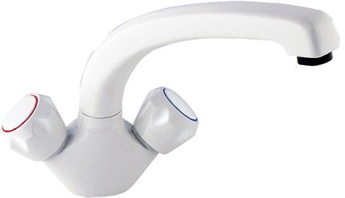 Additional image for Dual Flow Kitchen Tap With Swivel Spout (White)