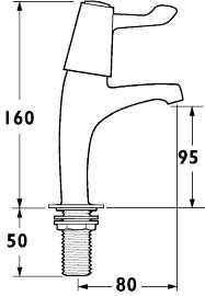 Additional image for High Neck Sink Taps with 3" Levers (pair).