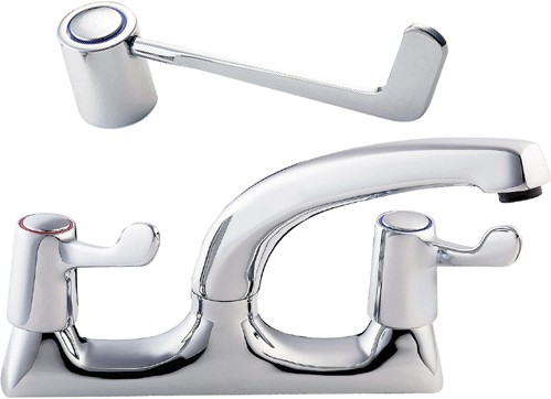 Additional image for Swivel Kitchen Sink Mixer Tap With 6" Long Handles.