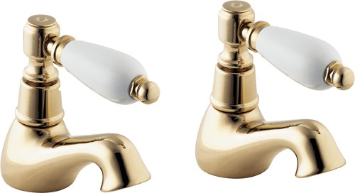 Additional image for Basin Taps (Pair, Gold).