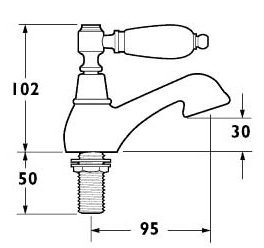 Additional image for Bath Taps (Pair, Chrome).