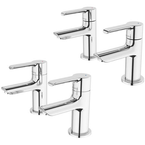 Additional image for Pillar Basin & Bath Tap Pack (Pairs, Chrome).
