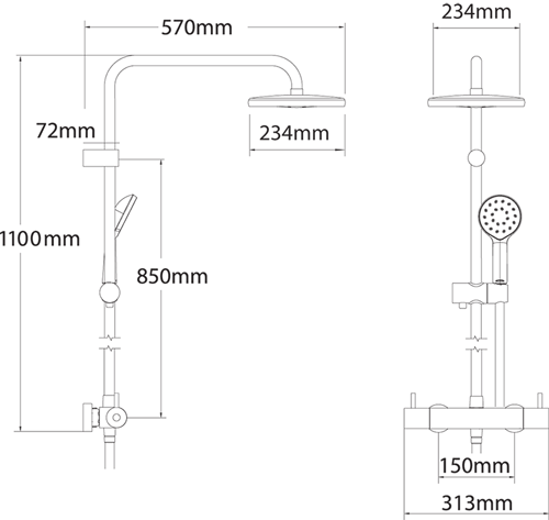 Additional image for Kiri MK2 Cool To Touch Thermostatic Bar Shower Pack (Chrome).