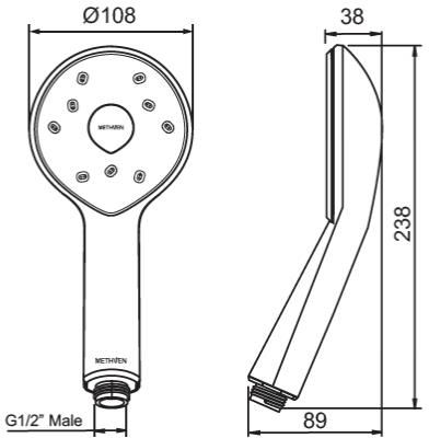 Additional image for Kiri MK2 Low Flow Shower Handset (Chrome).