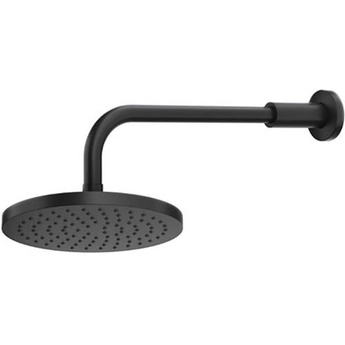 Additional image for Krome Wall Mounted Shower Arm & 200mm Head (Matt Black).