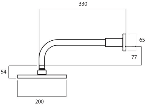 Additional image for Krome Wall Mounted Shower Arm & 200mm Head (Matt Black).