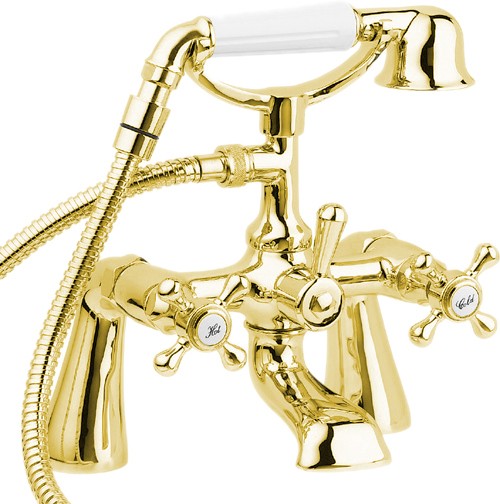 Additional image for Bath Shower Mixer Tap With Shower Kit (Gold).