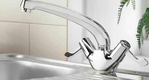 Additional image for Sink Mixer Kitchen Tap With Lever Handles (Chrome).