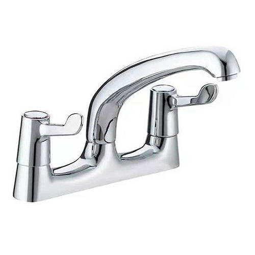 Additional image for Deck Mixer Kitchen Tap With Lever Handles (Chrome).