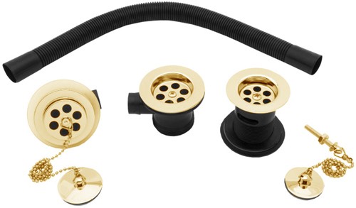 Additional image for Basin And Bath Waste Set (Gold).