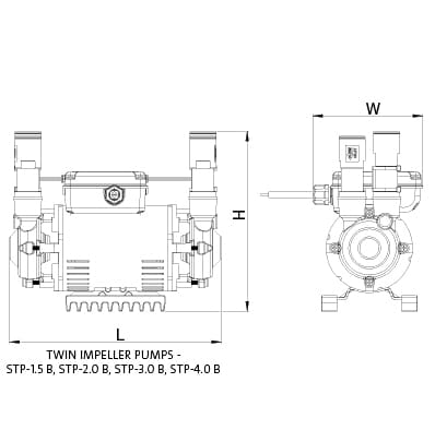 Additional image for STP-1.5B Twin Ended Shower Pump (1.5 Bar, Positive).