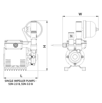 Additional image for SSN-2.0B Single Ended Shower Pump (2.0 Bar, Universal).