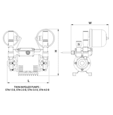 Additional image for STN-3.0B Twin Ended Shower Pump (3.0 Bar, Universal).