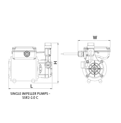 Additional image for SSR2-2.0C Single Ended Shower Pump (2.0 Bar, Positive).