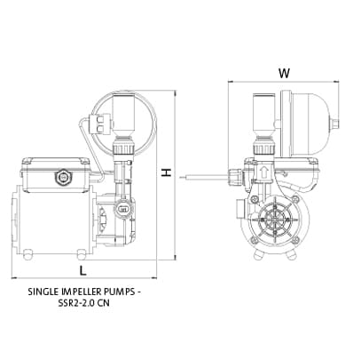 Additional image for SSR2-2.0CN Single Ended Shower Pump (2.0 Bar, Universal).