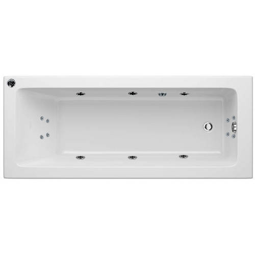 Additional image for Solarna Single Ended Whirlpool Bath With 14 Jets (1675x700mm).