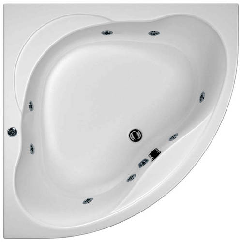 Additional image for Laguna Corner Whirlpool Bath With 8 Jets & Panel, 1200x1200mm.