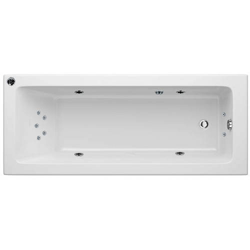 Additional image for Solarna Single Ended Whirlpool Bath With 11 Jets (1700x750mm).