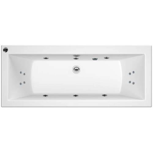Additional image for Solarna Double Ended Whirlpool Bath With 14 Jets (1800x800mm).