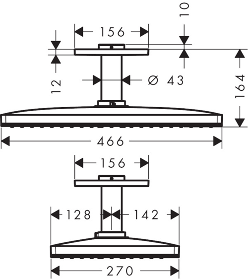 Additional image for Rainmaker Select 460 1 Jet Shower Head (Black & Chrome).