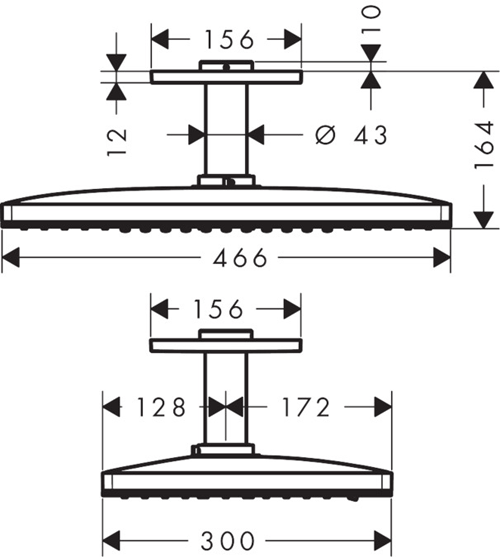 Additional image for Rainmaker 2 Jet Shower Head & Arm (460x300, White & Chrome).