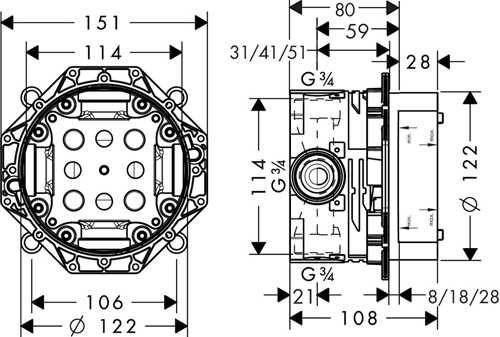 Additional image for Rainmaker 2 Jet Shower Head & Arm (460x300, White & Chrome).