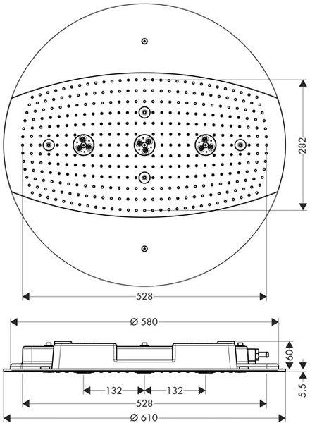 Additional image for Raindance Rainmaker 3 Jet Shower Head (600mm, Chrome).